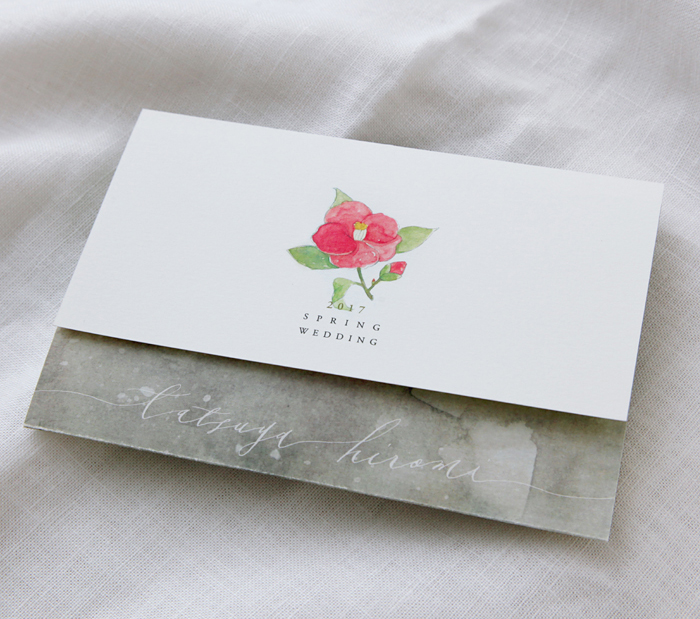 温もりある結婚式の手作り招待状 和風デザイン Aisu Wedding